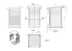 BIN STORAGE SHED 1.2 × 1.3 m